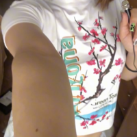 Arizona Cherry Blossom Green Tea Printed Crop Top - Thumbnail 2