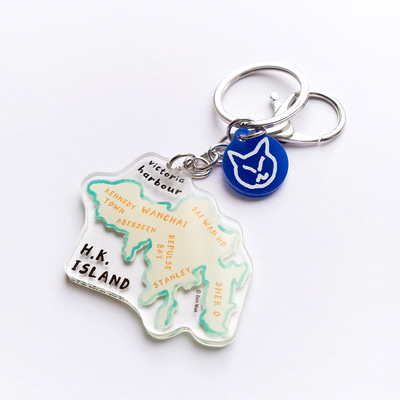H.k. island map keychain
