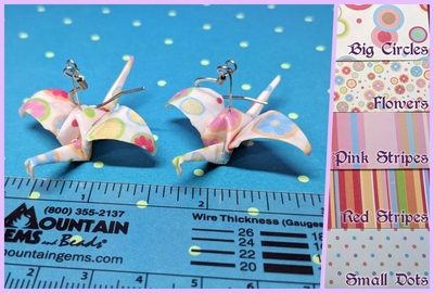 Origami Crane Earrings - White/Multi Set