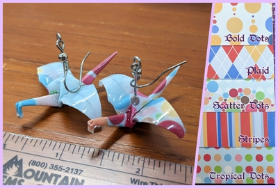 Origami Crane Earrings - L. Blue Multi Set