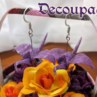 Origami Crane Earrings - Purple Set - Thumbnail 2