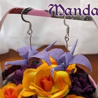 Origami Crane Earrings - Purple Set - Thumbnail 5