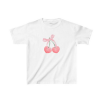 Pastel Pink Cherry Bowtie Printed Crop Top - Thumbnail 3
