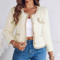 Temperament Knitted Long Sleeved Cardigan Jacket - Thumbnail 1