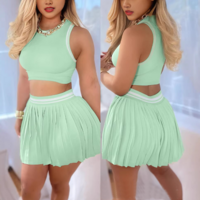 Women'S Sleeveless Two Piece Set - Thumbnail 1