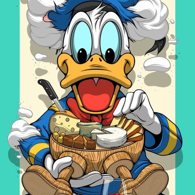 A3 prints by dhani barragan "deconstructed duck eats cheese" 