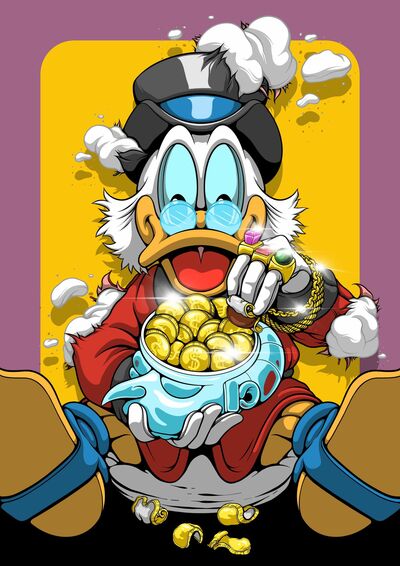 A3 Print by Dhani Barragan "Deconstructed Scrooge Eats Chocolate Coins"