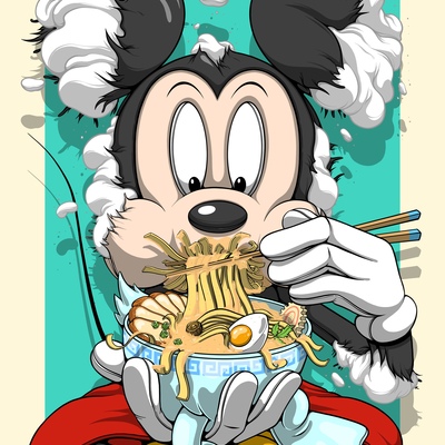 A3 print by dhani barragan "deconstructed mouse eats raven" 