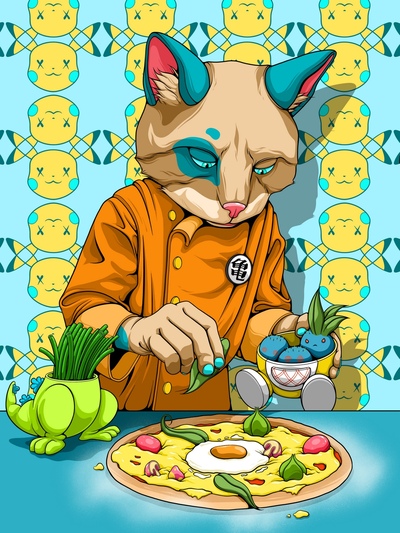 A3 Print by Dhani Barragan "Pizza Master" 