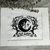 La Luna Blockprint (matted) - Thumbnail 2