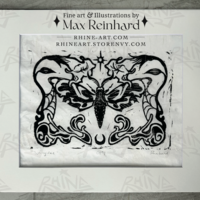 Sphingidae Hawk Moth Blockprint (matted) - Thumbnail 1
