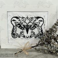 Sphingidae Hawk Moth Blockprint (matted) - Thumbnail 2