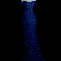 Off Shoulder Mermaid Blue Sequins Sweetheart Prom Dresses - Thumbnail 1