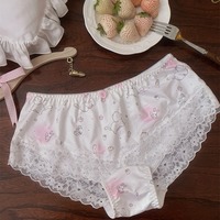 Kawaii strawberry cat print underwear 3pcs/set - Thumbnail 3