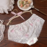 Kawaii strawberry cat print underwear 3pcs/set - Thumbnail 2