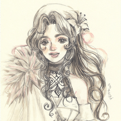 Aerith colored sketch