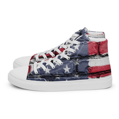Happy 4th of july mens high top canvas shoes