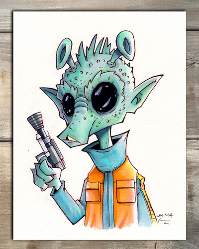 Greedo Star Wars Day Sketch Original Art