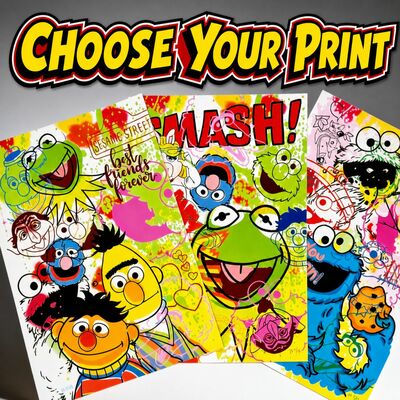 Choose your a3 print—sesame street serie by judas arrieta