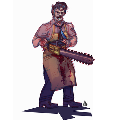 Leatherface horror icons print