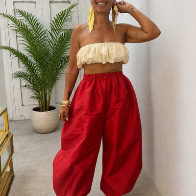 Isis - barrel cut pants (red) - Thumbnail 3