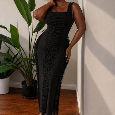 Frayed cover up dress