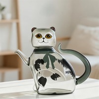 Cat-shaped glass teapot - Thumbnail 5