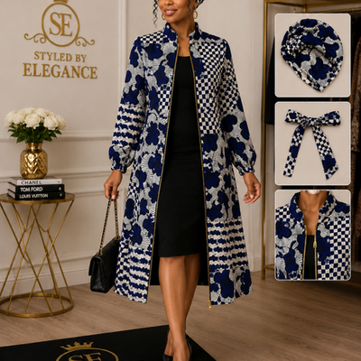 Chinese collar zip dress - Thumbnail 1