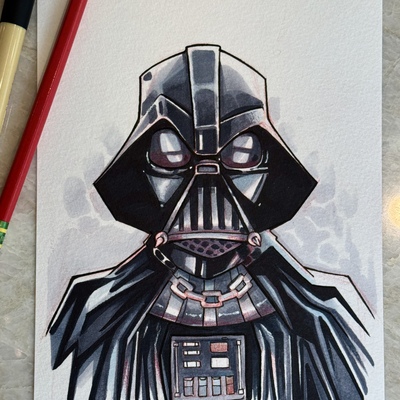Darth vader star wars day sketch original art