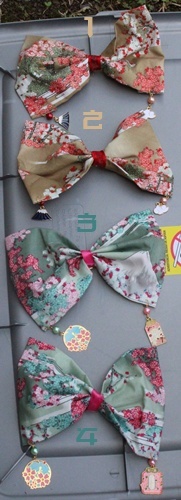 Japanajuku Japanese Sakura Mt. Fuji Themed Hairbows