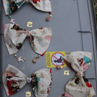 Japanajuku japanese kimono themed hairbows