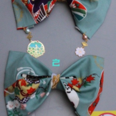 Japanajuku japanese kimono samurai themed hairbows