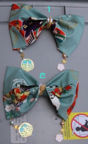 Japanajuku Japanese Kimono Samurai Themed Hairbows