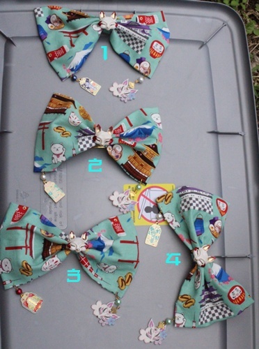 Japanajuku Japanese Teal Kitsune Hairbows