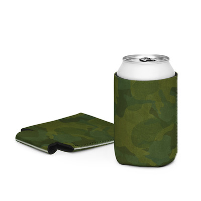 Woodland military camouflage can cooler