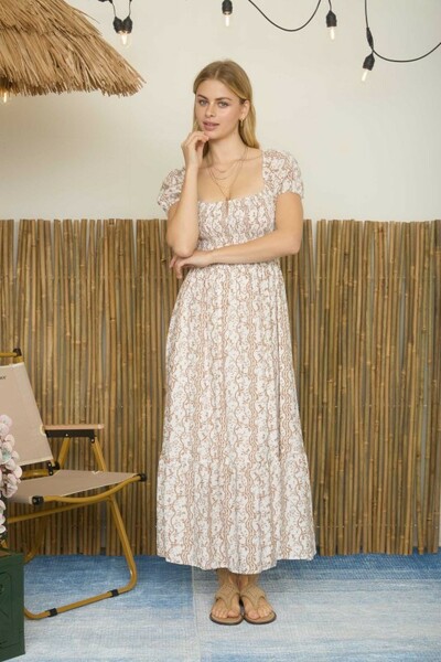Wavy Floral Pattern Dress