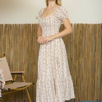 Wavy Floral Pattern Dress - Thumbnail 2