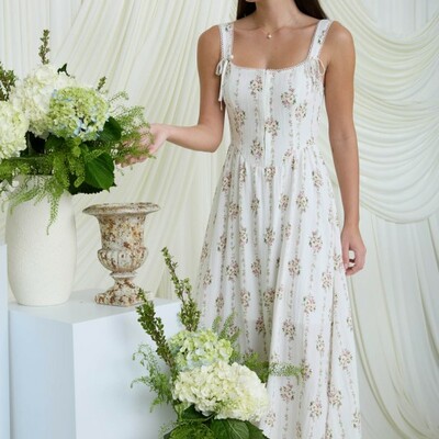 Floral corset midi dress
