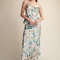 Floral Satin Skirt - Thumbnail 2