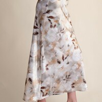 Floral Satin Skirt - Thumbnail 1