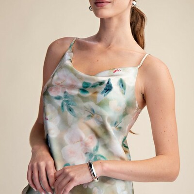 Satin cowl neck cami