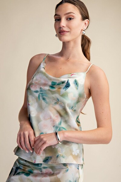 Satin Cowl Neck Cami