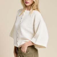Wide Sleeve Button Cardigan - Thumbnail 2