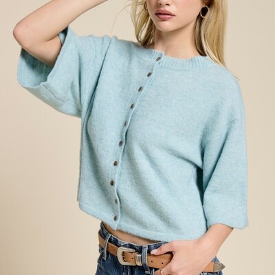 Wide sleeve button cardigan