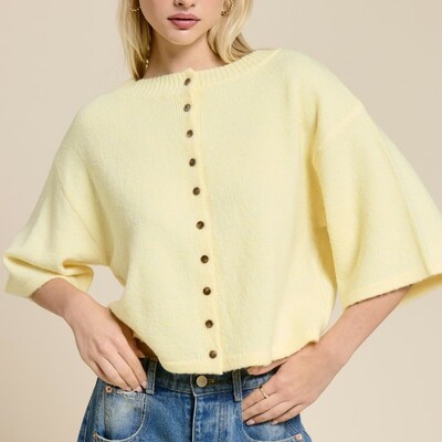 Wide sleeve button cardigan