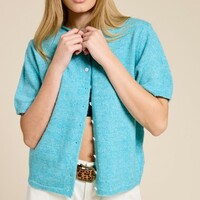 Short Sleeve Button Cardigan - Thumbnail 1