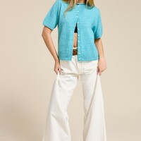 Short Sleeve Button Cardigan - Thumbnail 2