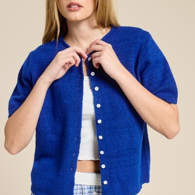 Short sleeve button cardigan