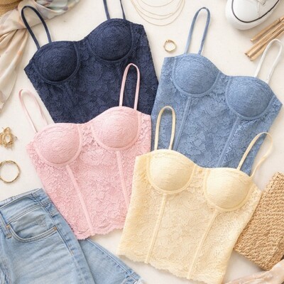 Lace corset cami