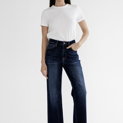 Mica wide leg cuffed jean